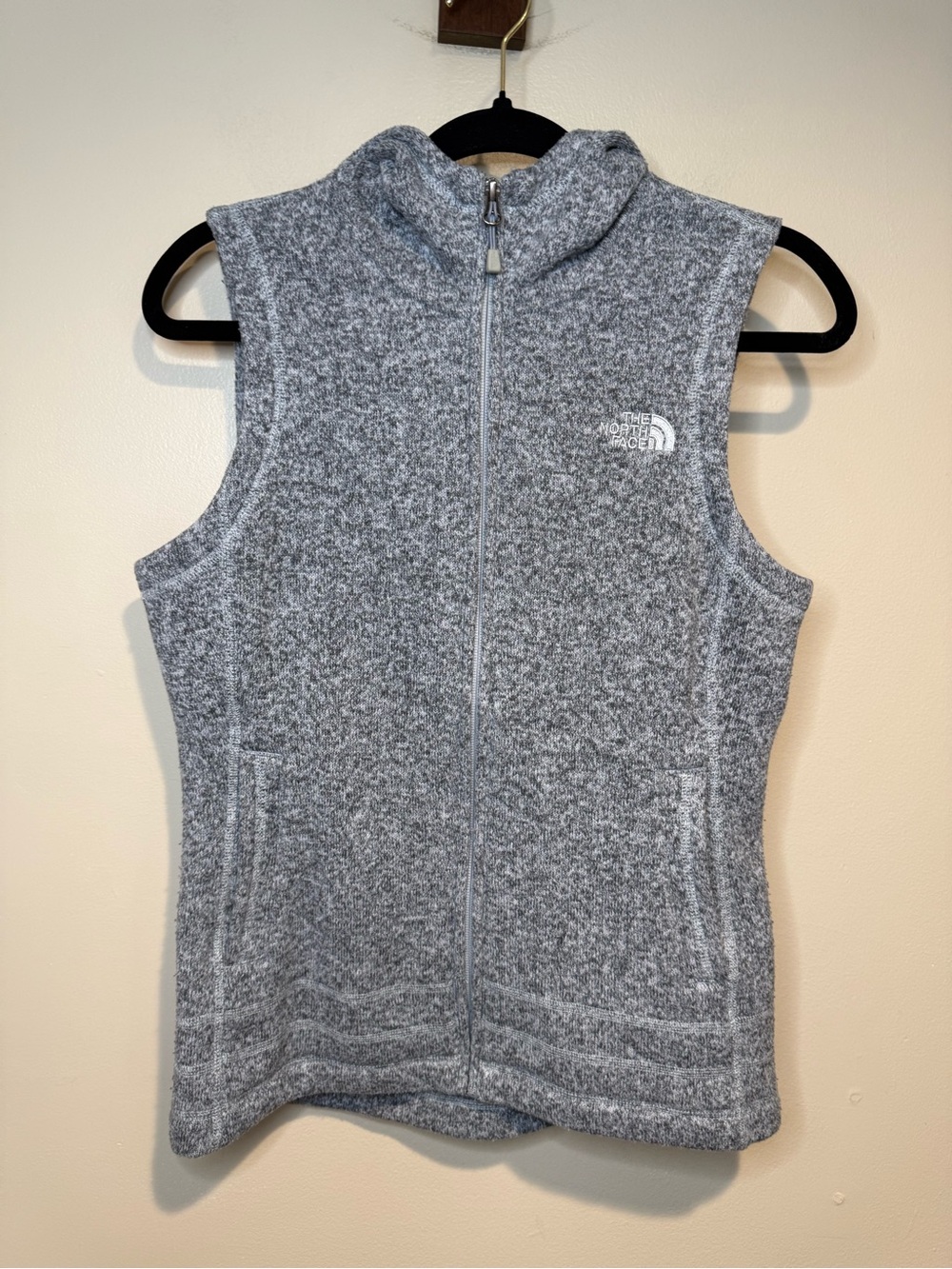 The North Face Full Zip Grey fleece Vest Women's Size small